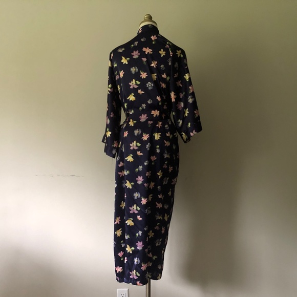 Blue Floral Kimono Robe MYSTIQUE One Size - Picture 8 of 10